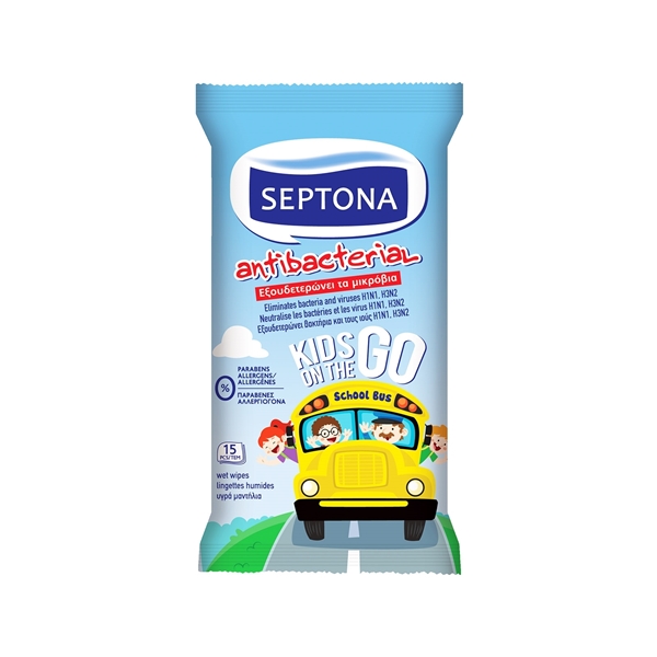 Εικόνα από Septona Υγρά Μαντηλάκια Kids On Go 15 τεμαχίων