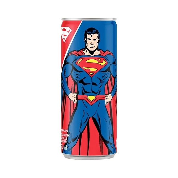 Εικόνα από Superman Sour Blue Raspberry Soda Drink 250ml (βατόμουρο)