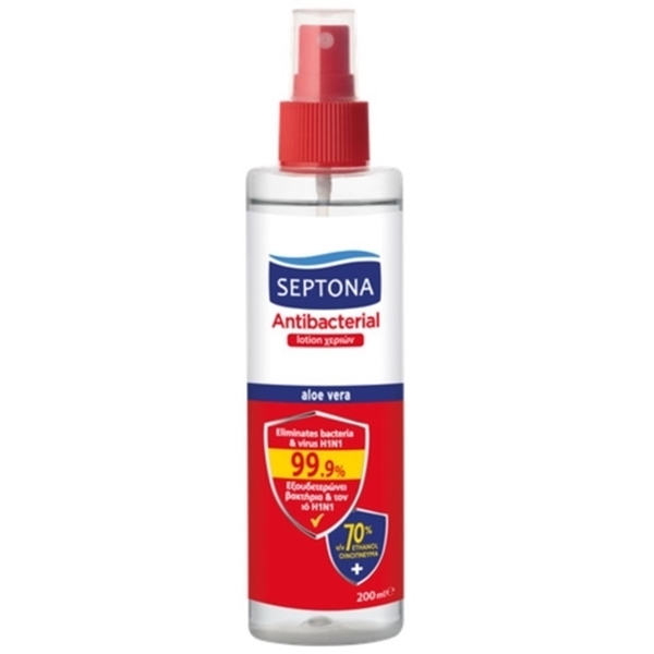 Εικόνα από Septona Lotion Καθαρισμού Χεριών με Αλόη Spray 200ml