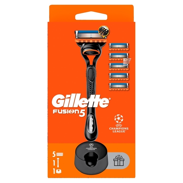 Εικόνα από Gillette Aνταλλακτικά Fusion Blister 5 Τεμαχίων + Λαβή +Βάση Δώρο
