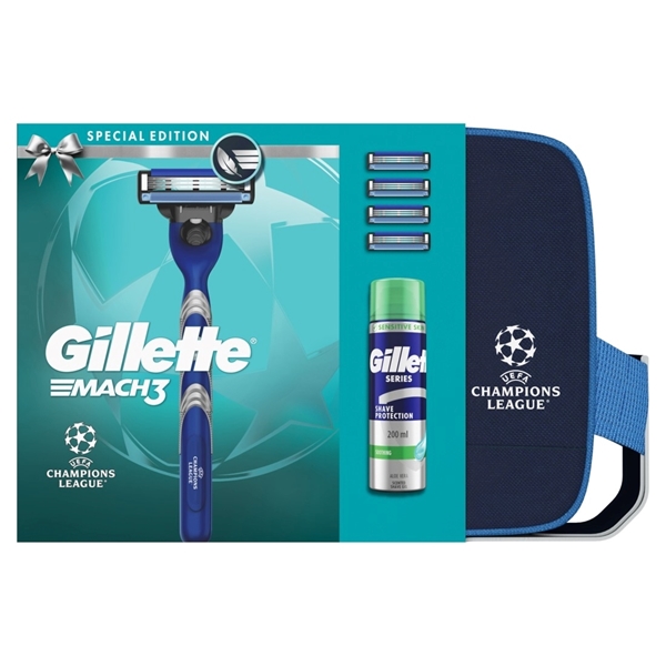 Εικόνα από Gillette Μηχανή Mach3 (Λαβή+4 αντ/κά)+ Gel Shoothing 200ml+ Τσαντάκι