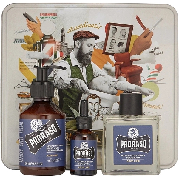 Εικόνα από Proraso Gift Set Azur Lime με Shampoo 200ml, Balm 100ml, Λάδι 30ml