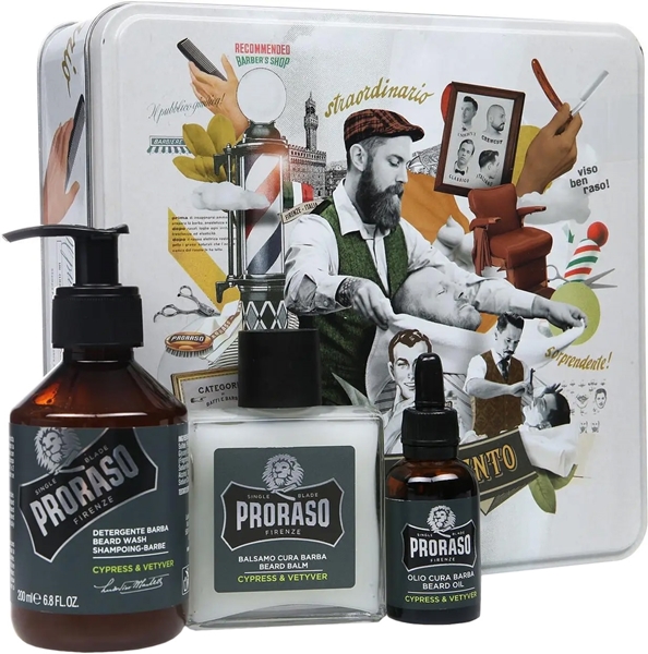 Εικόνα από Proraso Gift Set Cypress & Vetyver με Shampoo 200ml, Balm 100ml, Λάδι 30ml