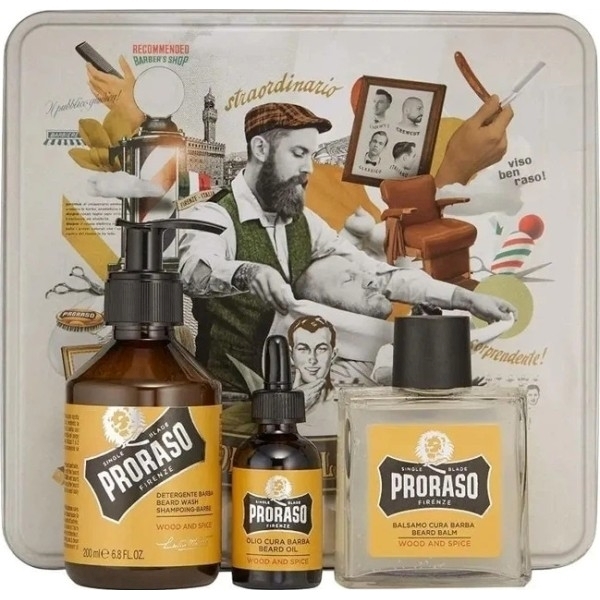 Εικόνα από Proraso Gift Set Wood & Spice με Shampoo 200ml, Balm 100ml, Λάδι 30ml